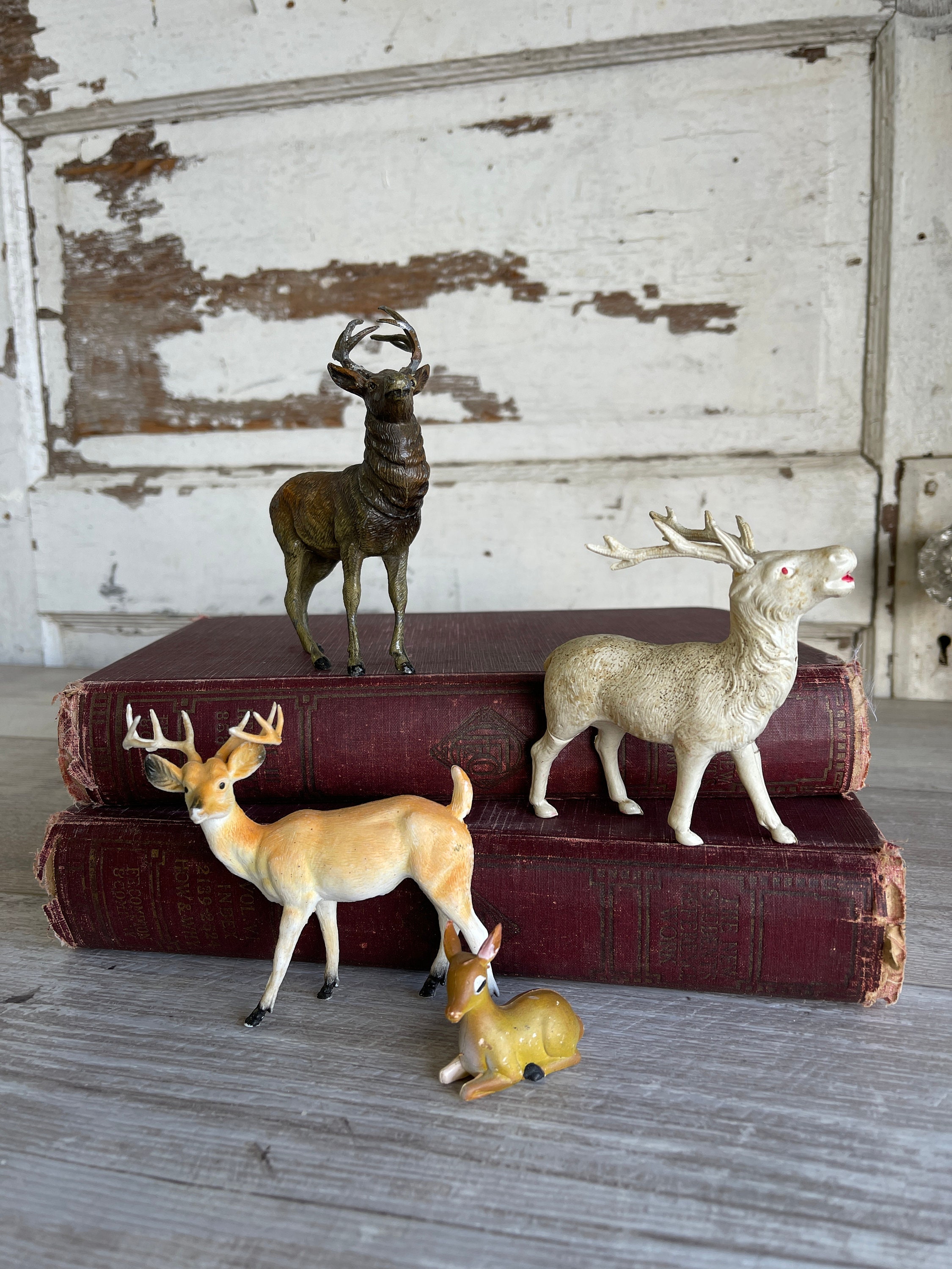 Vintage Celluloid Reindeer Plastic Japan Deer Stag Elk Paper