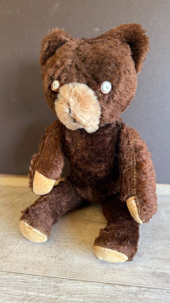 Antique Knickerbocker Bear Stuffed Mohair Jointed 14 Inch - as Is