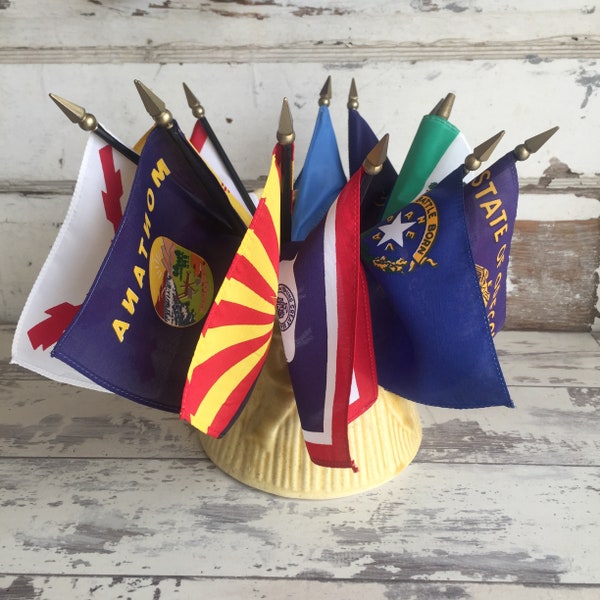 Vintage State Flags on a Stick - Souvenirs Choice New Mexico Dakotas  Nevada Oregon Montana Wyoming