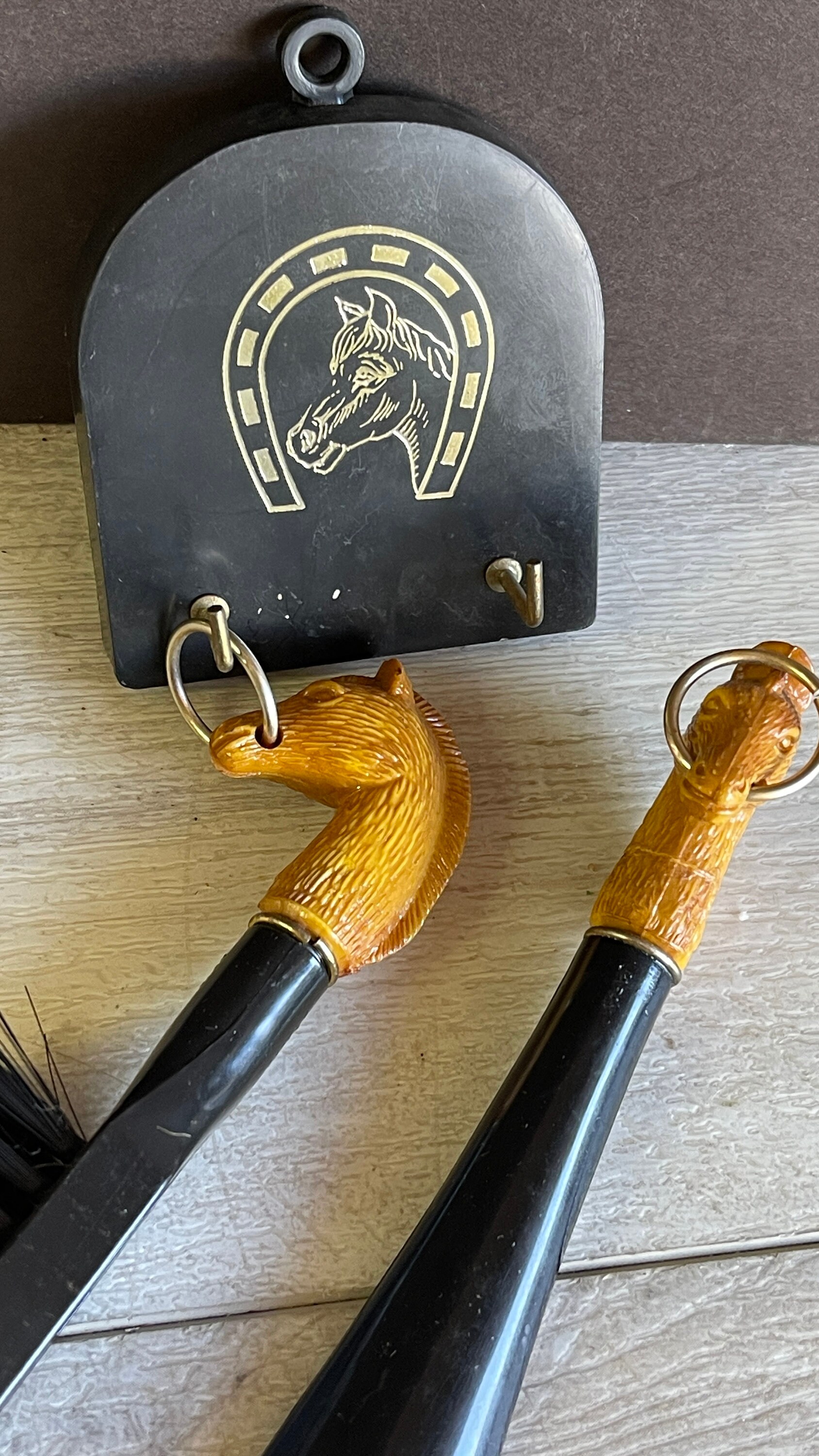 Vintage Horse Head Brush and Shoe Horn Set - Equestrian Style - Etsy