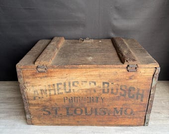 Antique Anheuser Bush  Beer Bottle Crate: 1920s St. Louis MO