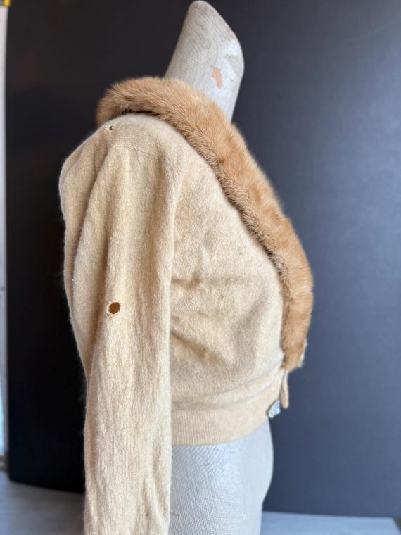 Vintage 1930s Cardigan Sweater - Cashmere and Min… - image 5