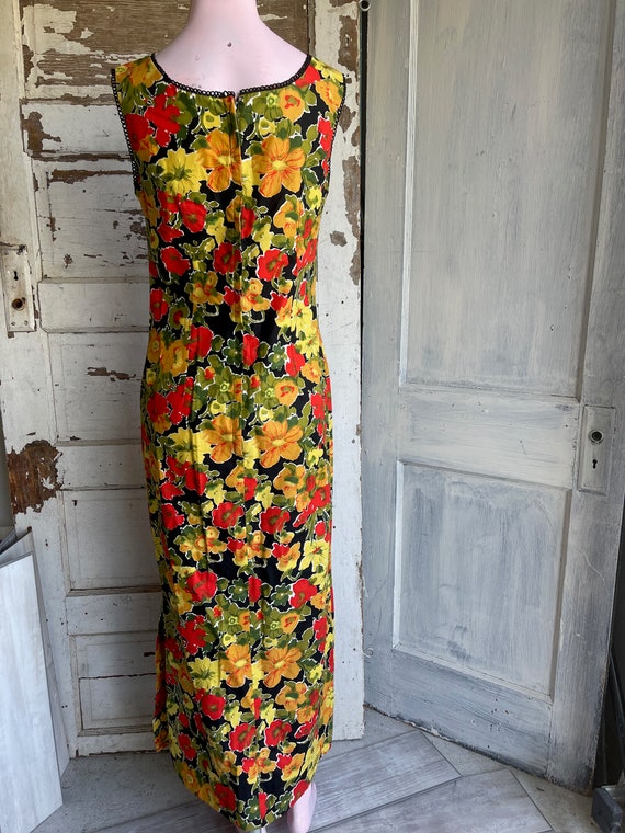 Vintage Sheath Dress - 1960s Floral Summer Cotton… - image 3