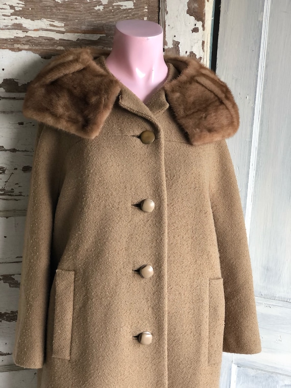 Vintage Mink Fur Collar Coat - Frank Gallant New Y