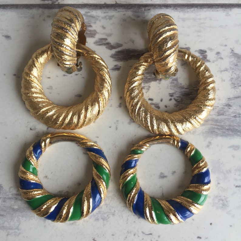 Vintage Joseph Mazer Clip Earrings signed Enamel Jomaz Etsy