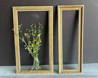 Antique Picture Frame -Gesso Vintage Long Narrow Frames- Panorama- 7 x 14 and 4 x 14