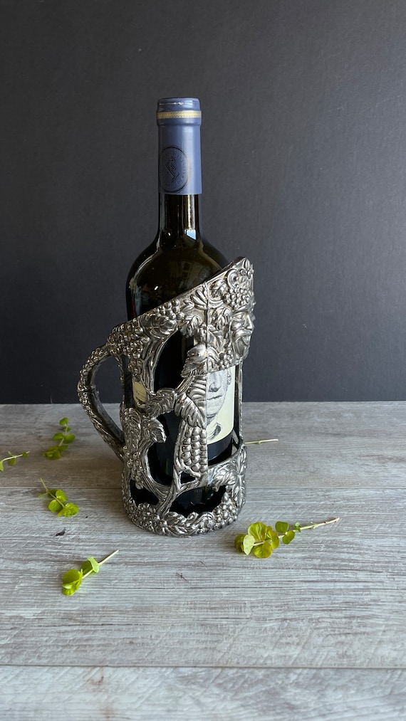 Godinger Silver Wine Bottle Holder Serving Piece - Grape Silver - Etsy