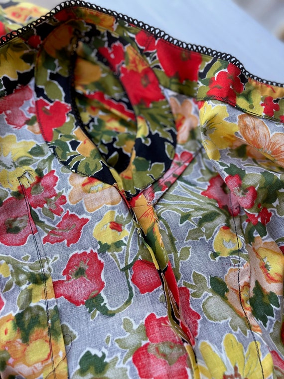 Vintage Sheath Dress - 1960s Floral Summer Cotton… - image 10