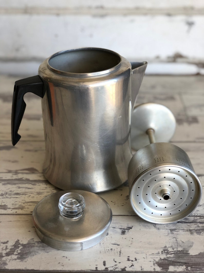 Vintage Coffee Percolator Aluminum Stovetop Coffee Maker Pot Etsy