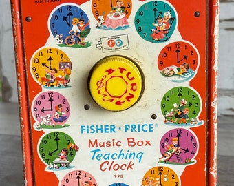 USA 1968年製 Fisher Price ヴィンテージ 時計 TOY Fisher Price Music Box Tick Tock Clock 1968 Era - Etsy