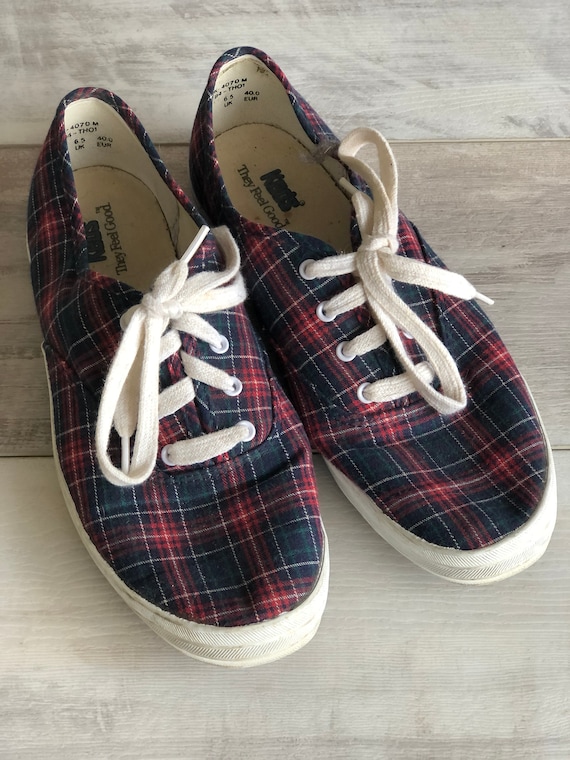 Vintage Keds - Plaid 1990s Size 9 Women's Canvas … - image 2