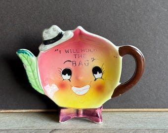 お安くしました　USAポップアート ティーポット置物としても Vintage Dish Anthropomorphic Napco Japan Ceramic - 
