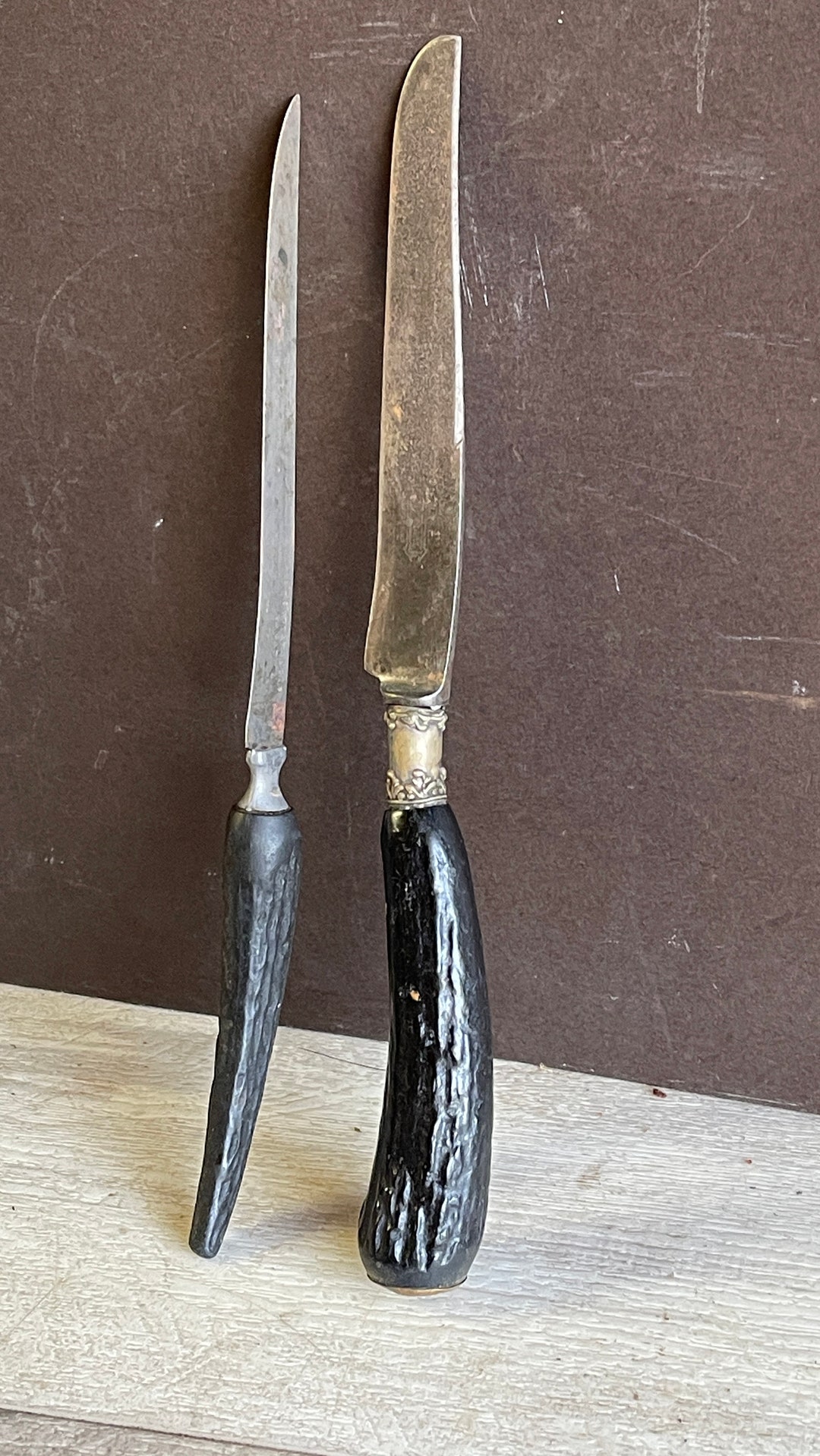 Vintage Knives Cattaraugus Vandium- Stag Antler Handles - Heavy