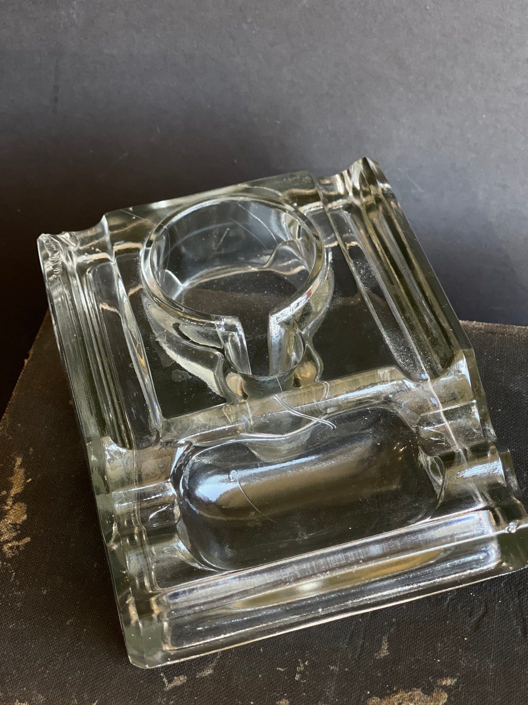 Antique Glass Inkwell Sengbusch Milwaukee Pressed Glass Pen Holder and ...