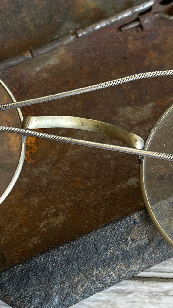 Vintage Eyeglasses Spectacles Wire Rim 1940s Gold… - image 6