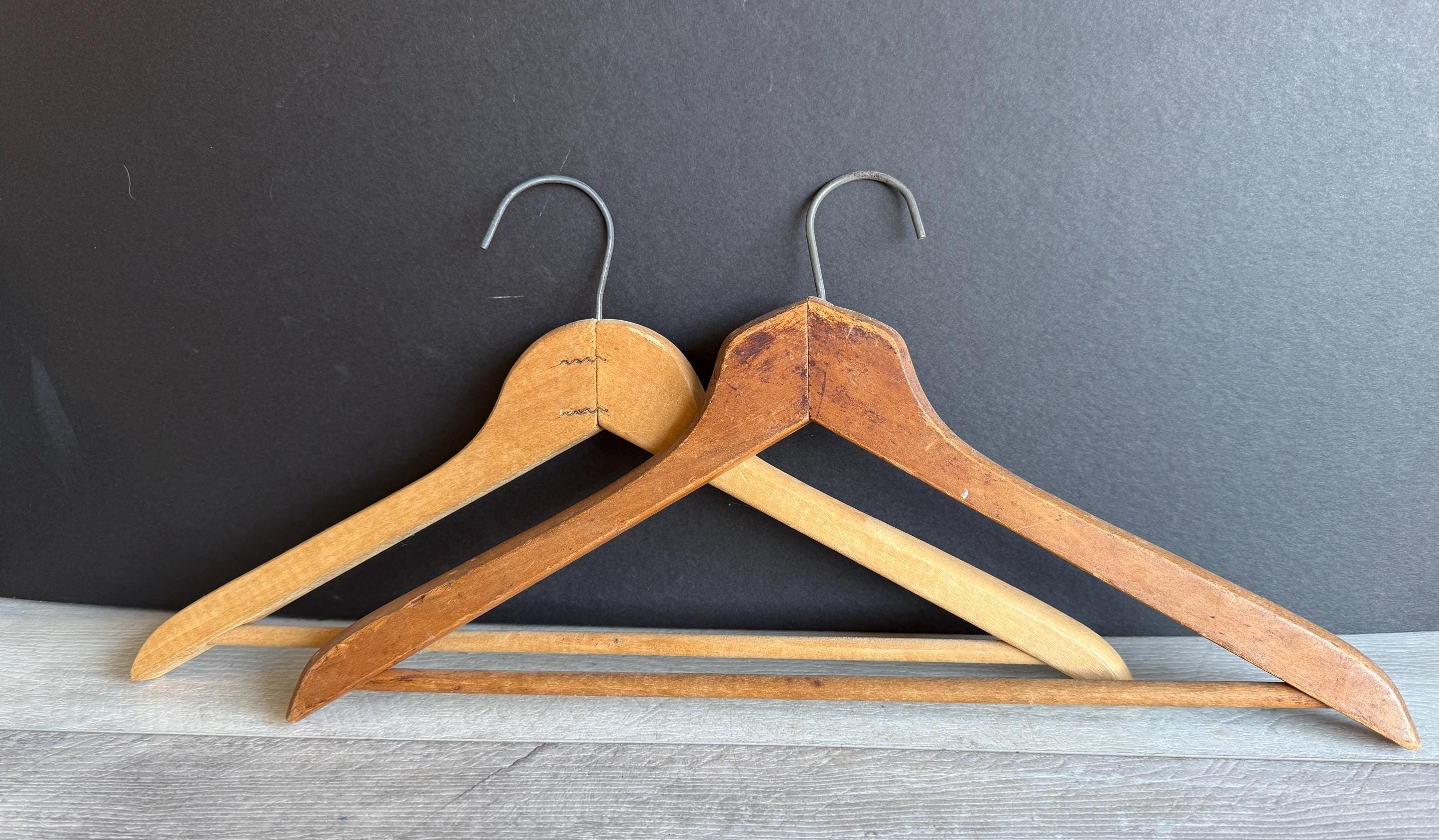 Antique Wooden Coat Hangers - 3 Shapes - Advertising - Choice - Etsy
