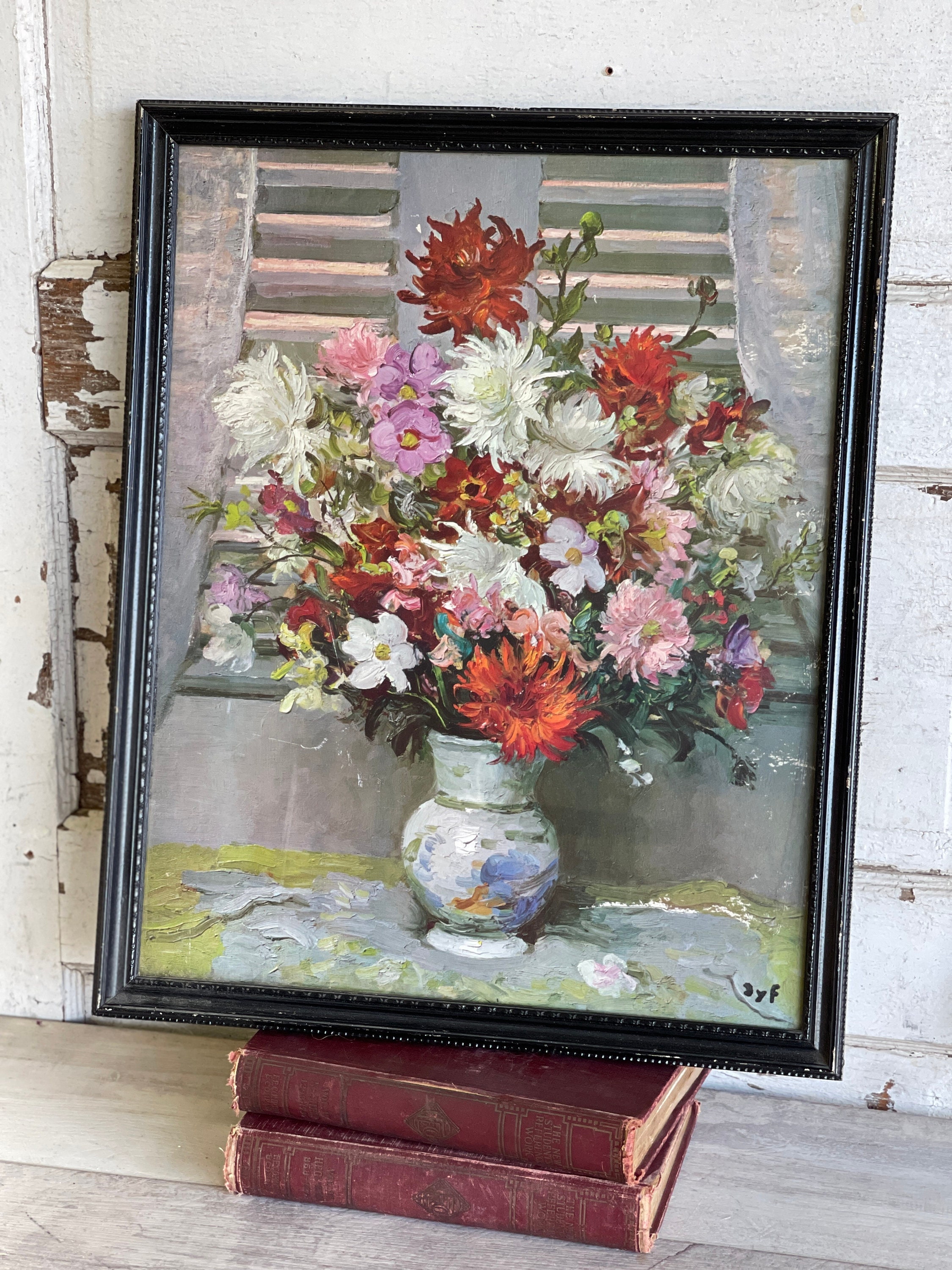 Marcel Dyf マルセルディフ 油絵 Garden flower