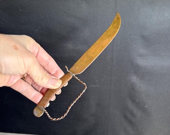 Antique Trench Art Brass Sword Letter Opener Knife