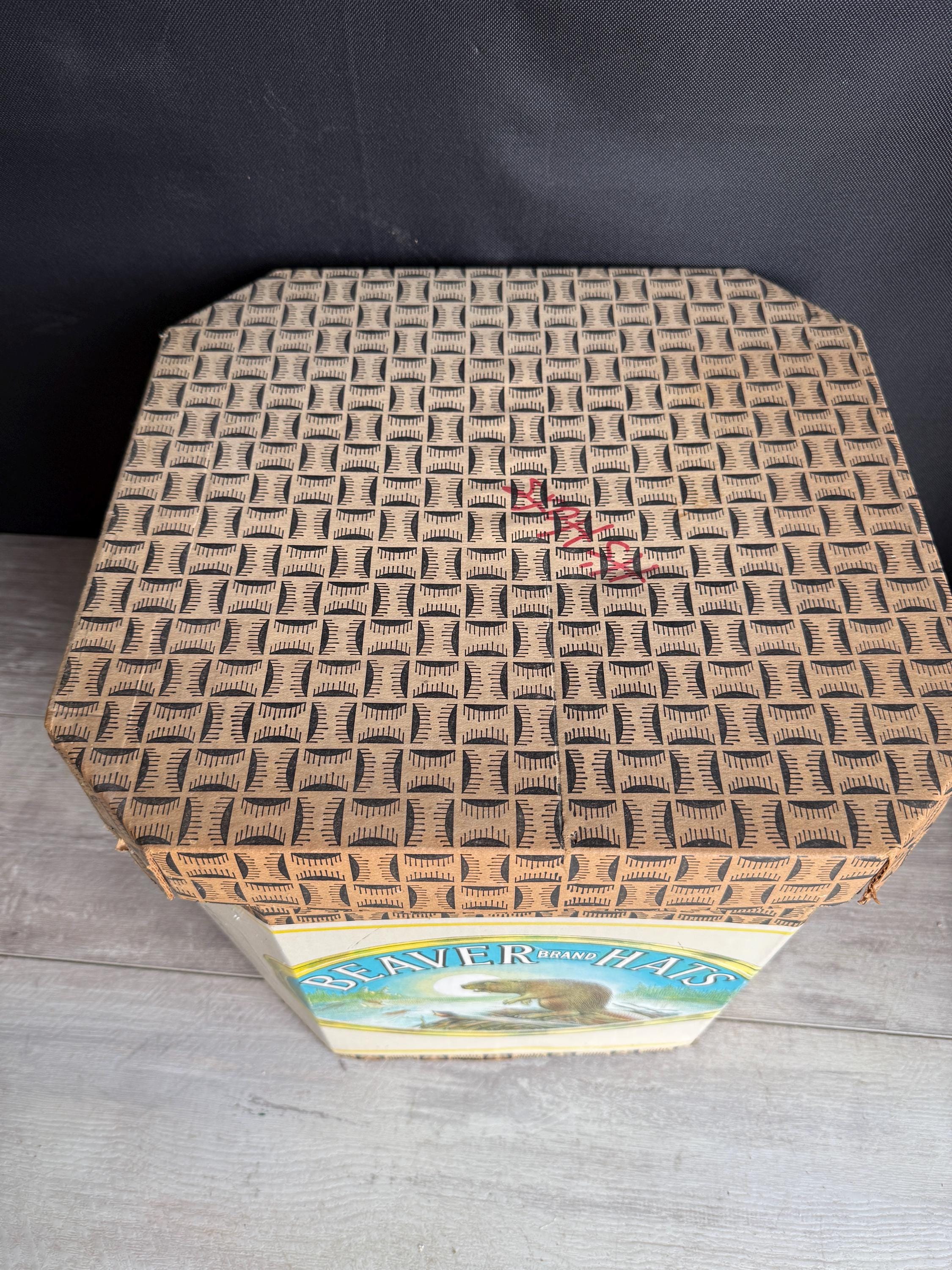Vintage Beaver Top Hat Box Hatbox (box Only) -large Storage Box - Etsy