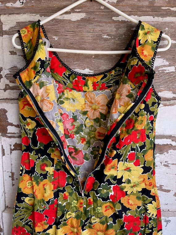 Vintage Sheath Dress - 1960s Floral Summer Cotton… - image 8