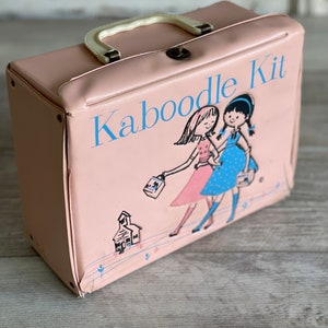 Vintage Kaboodle Kit - Pink Vinyl Doll Clothes Case c. 1960s