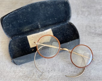 Vintage Gold Filled Eyeglasses: 1940s Wire Rim Spectacles, USA Made