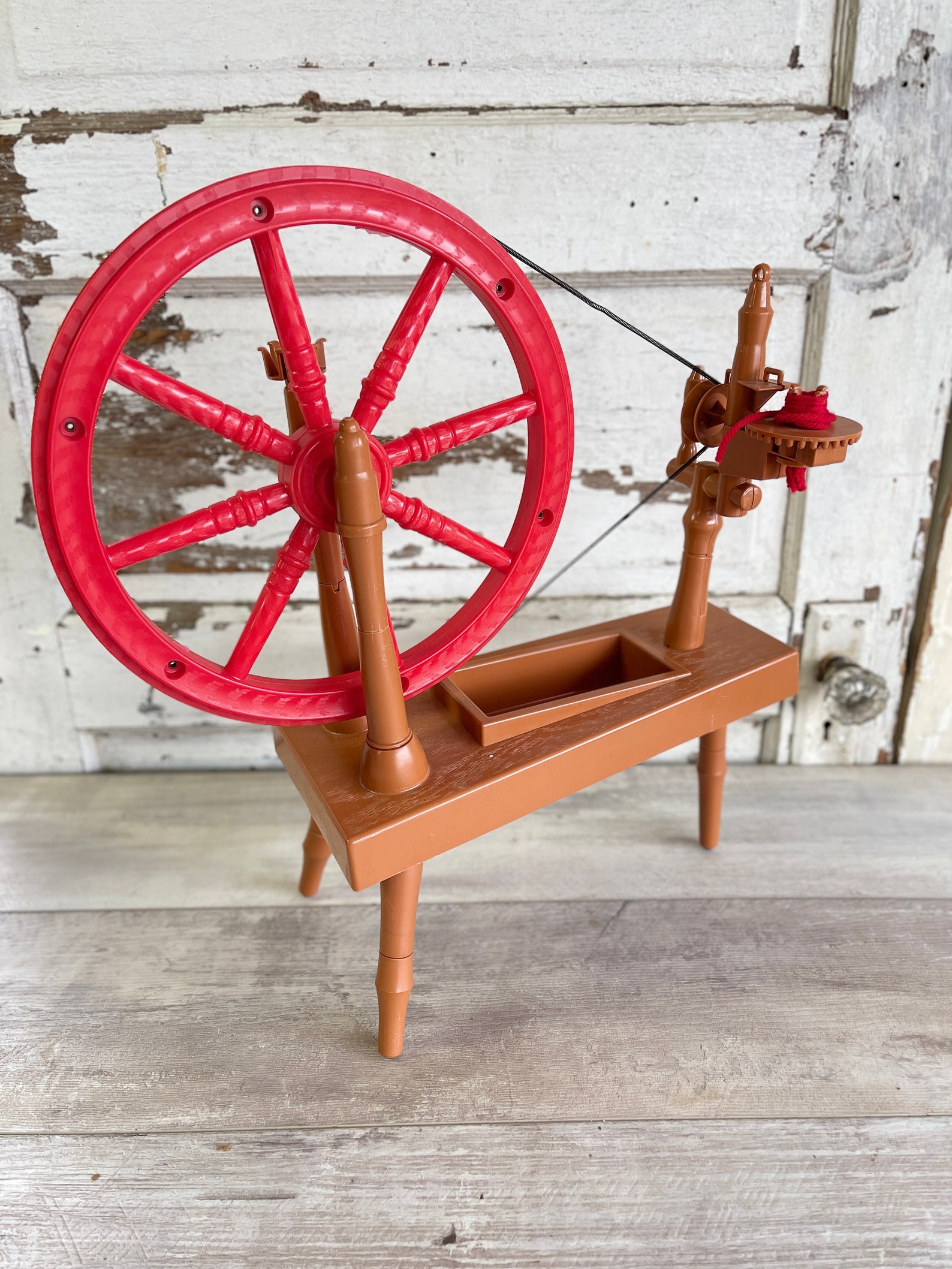 Vintage Little Red Spinning Wheel Remco Toy Etsy