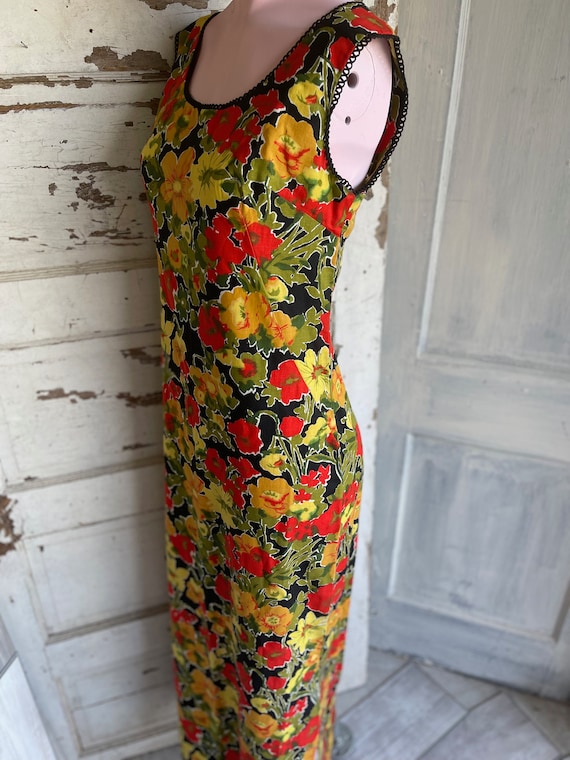Vintage Sheath Dress - 1960s Floral Summer Cotton… - image 5
