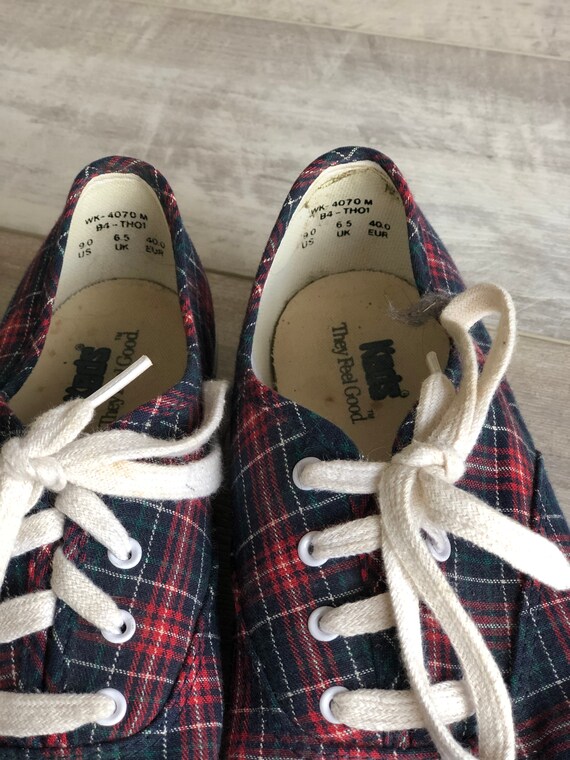 Vintage Keds - Plaid 1990s Size 9 Women's Canvas … - image 5