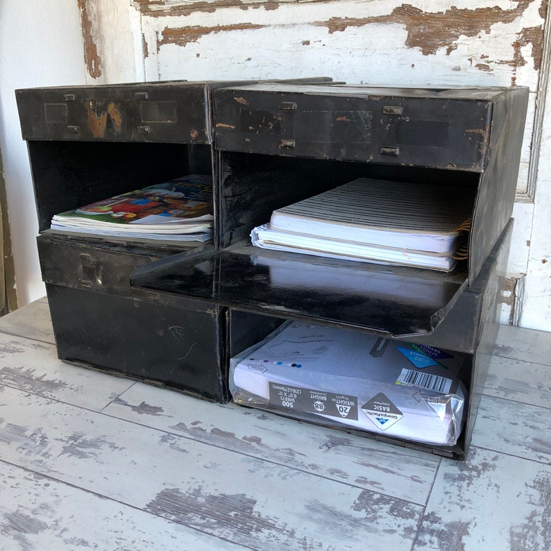 Vintage Steel File Box -Atlas Metal File William J Kennedy Stationery Company 1900s Antique St. Louis Paper File Box -Only 2 left!
