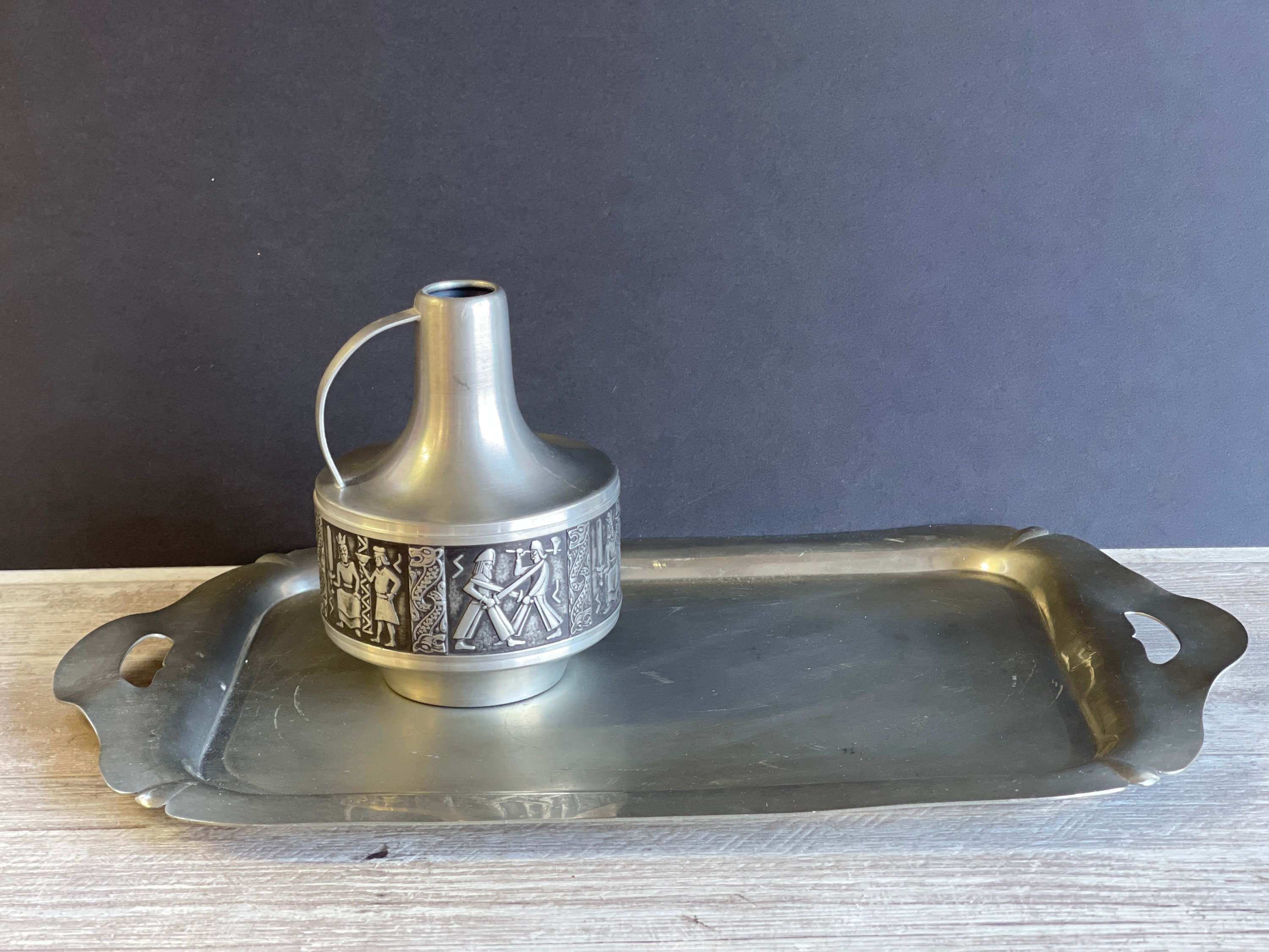 Vintage Pewter Tray - Crescent Pewter Numbered 1652 - Etsy