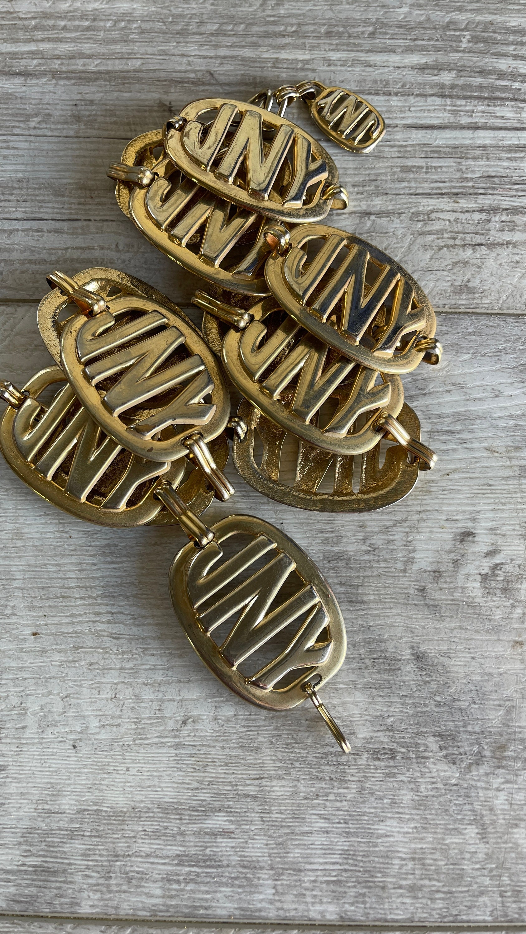 Vintage Jones New York Signed Gold Tone Chunky Chain Belt Vintage Gold Tone Scottie Dog Chain Link Belt Signed Italy  main image 4