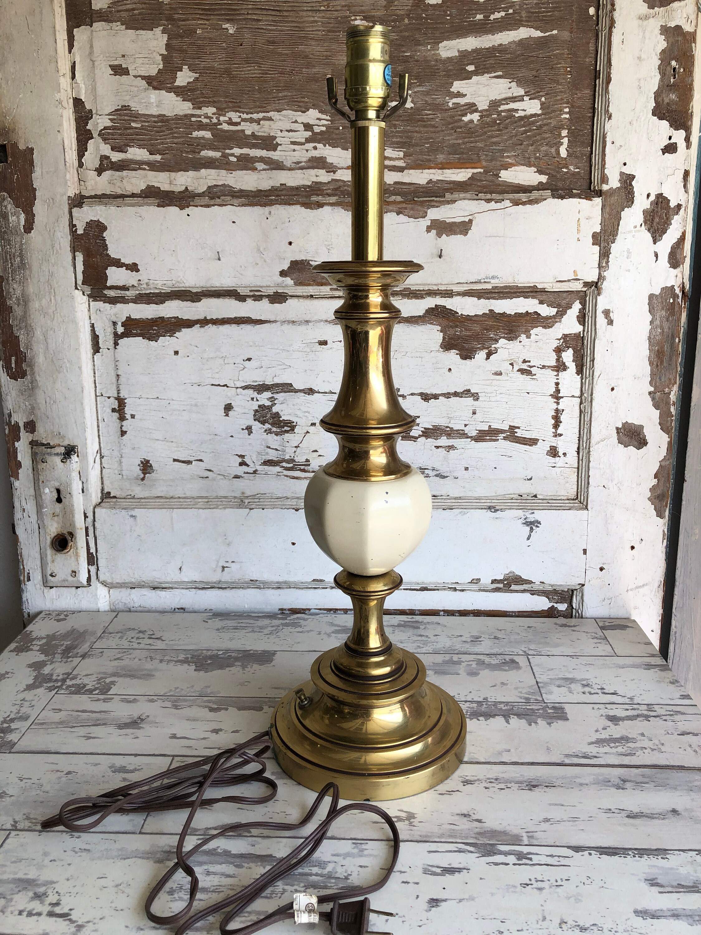 Vintage Stiffel Brass Lamp Solid Metal Mid Century 24 Inch Etsy