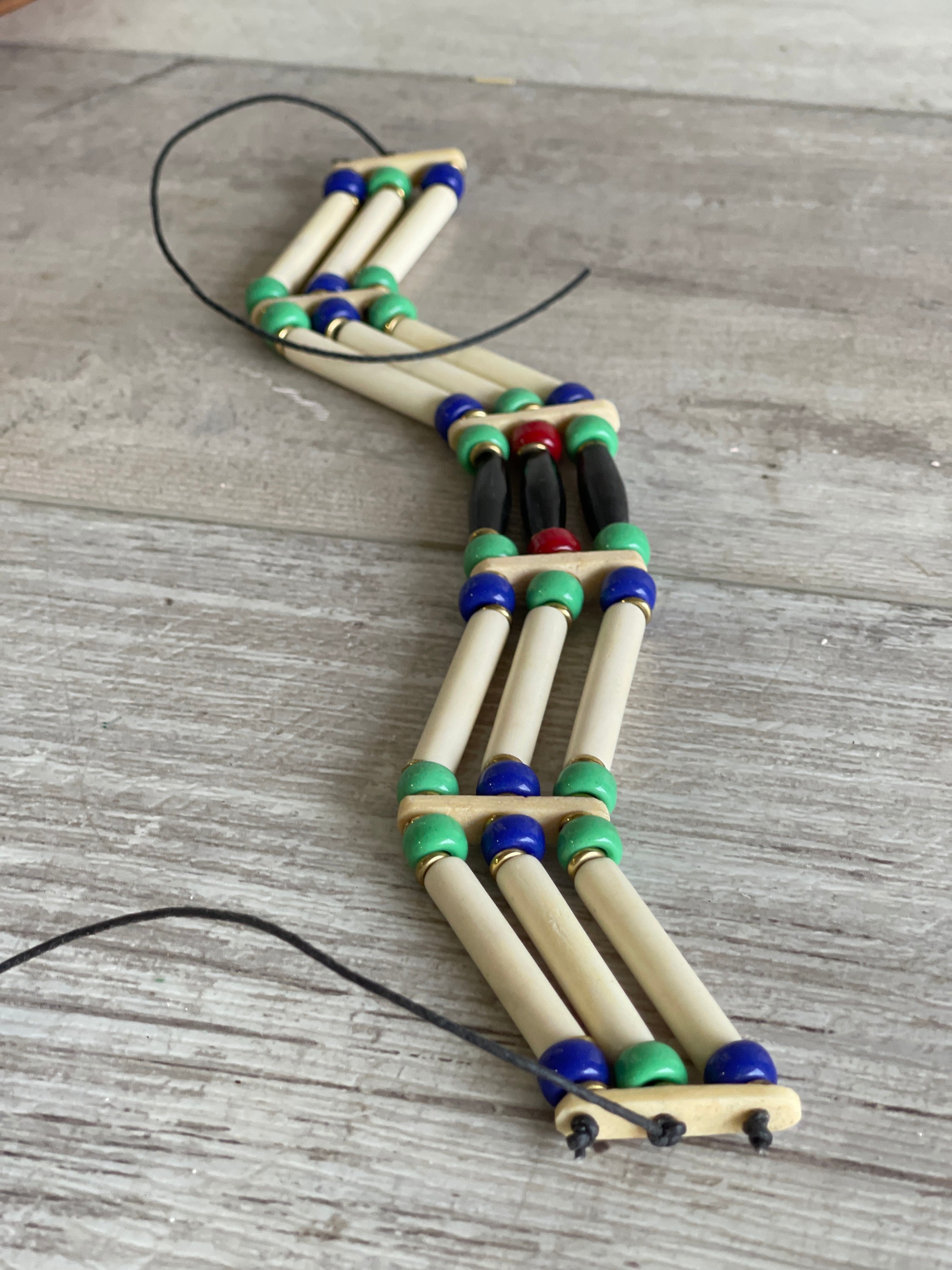 Collier Ras Du Cou (collier De Chien) En Métal Et Corne - Style Ethnique Inde, Art D'Orient, Occasion