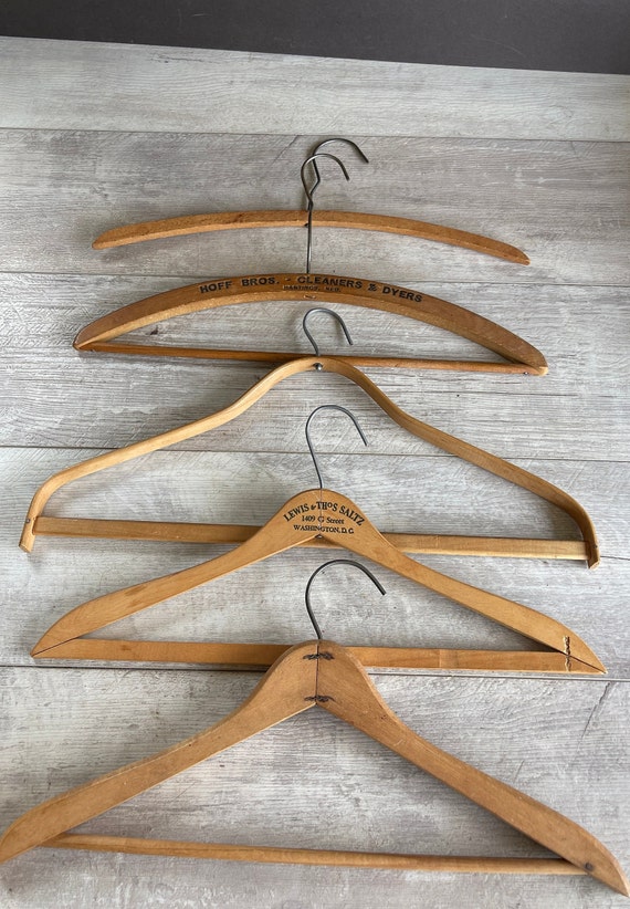 Antique Wooden Coat Hangers - 3 Shapes - Advertising - Choice - Etsy