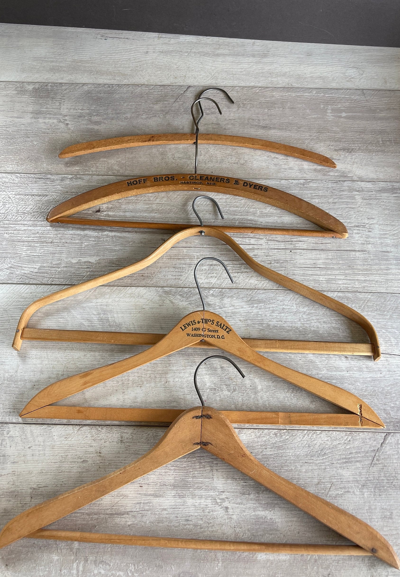 Antique Wooden Coat Hangers - 3 Shapes - Advertising - Choice - Etsy