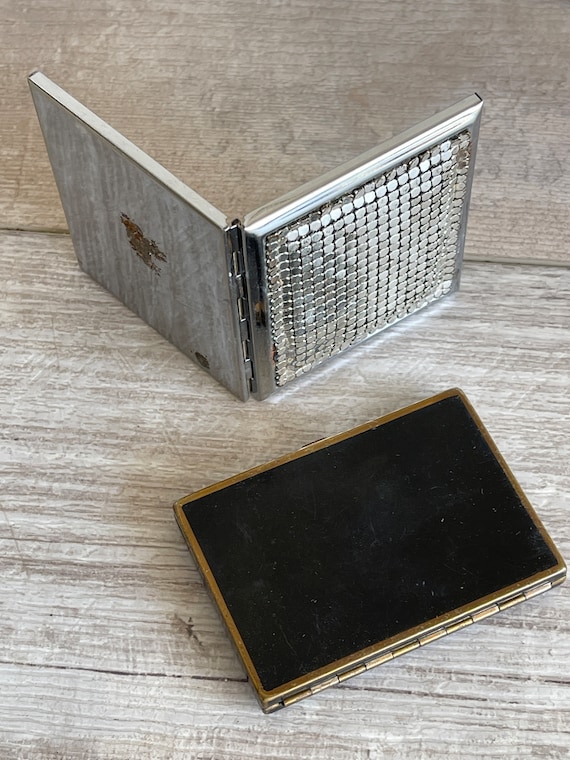 Vintage Charbert & Whiting Davis Compacts: Brass,… - image 8