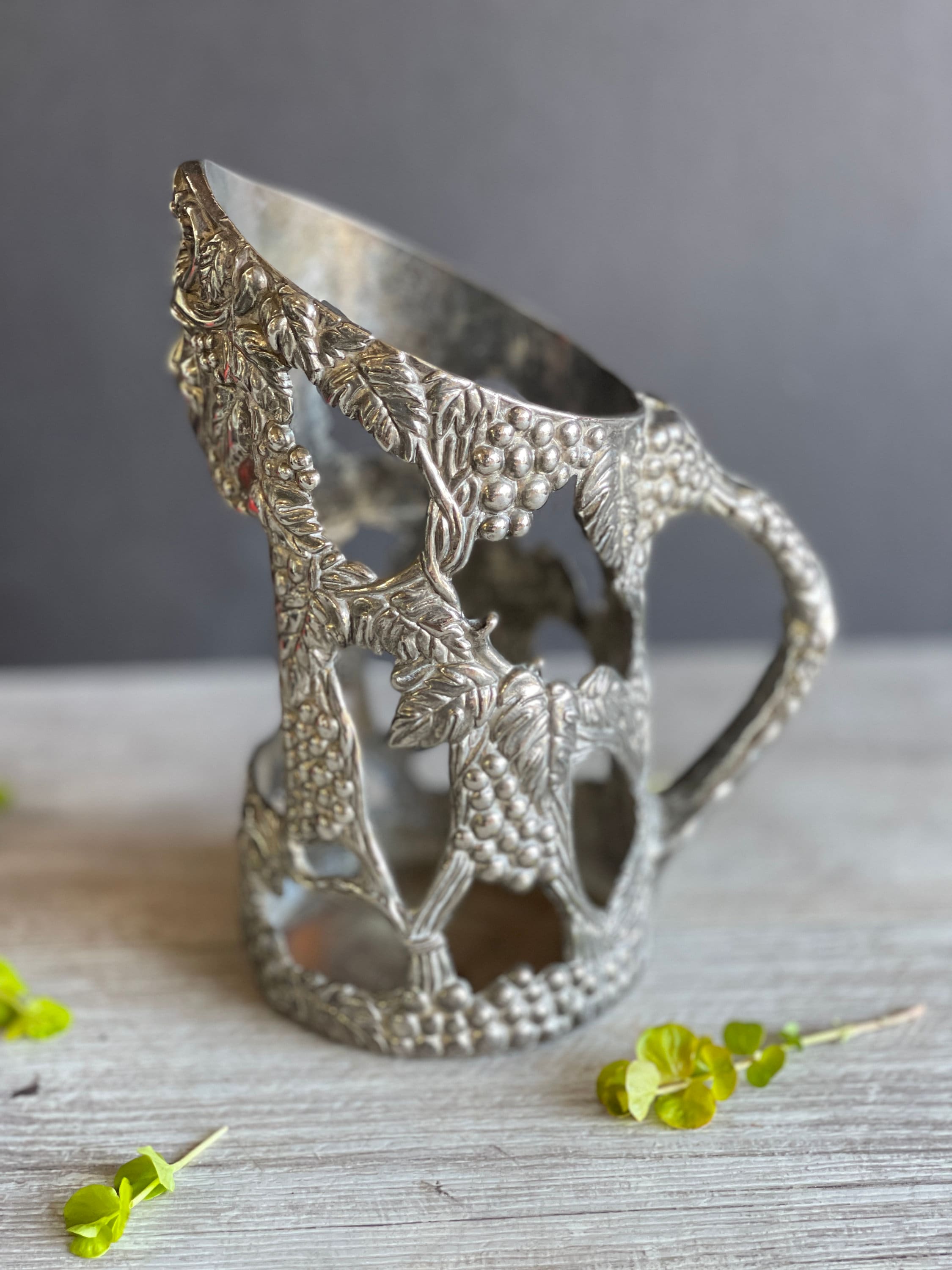 Godinger Silver Wine Bottle Holder Serving Piece - Grape Silver - Etsy