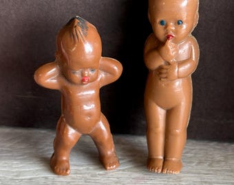 Vintage Black Kleeware Baby Dolls: Celluloid Dollhouse Hush Baby