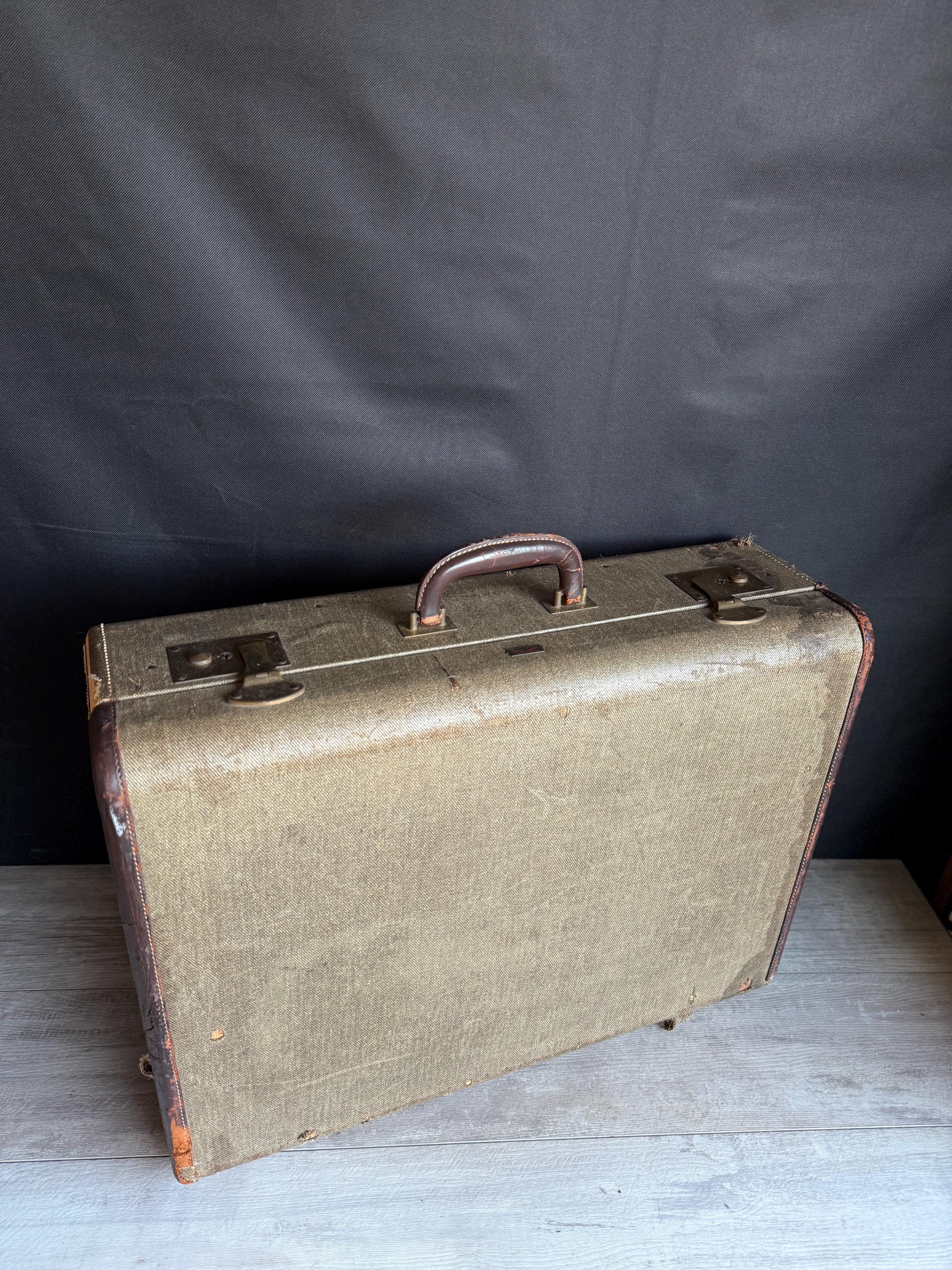 80s【TETE HOMME】ウッドハンガー レア 希少 ヴィンテージ Vintage Suitcase Hartmann Brass Buckle Houndstooth Luggage - Large