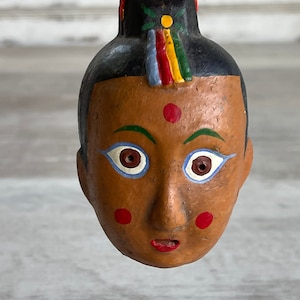 Vintage Dorei Bell Japanese Chime Bell - Signed Figural Face