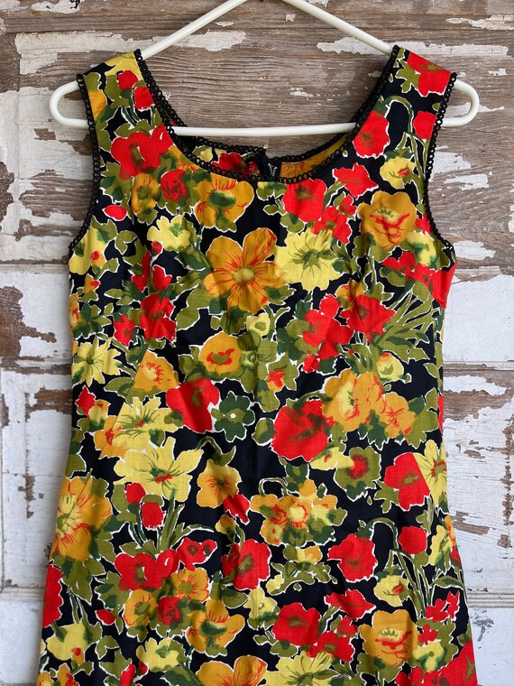 Vintage Sheath Dress - 1960s Floral Summer Cotton… - image 6