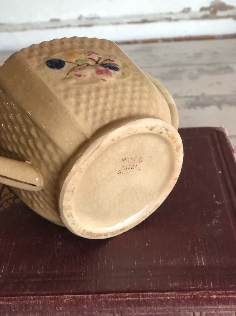 Vintage Majolica Sugar Bowl Made in Japan Occupied Japan Etsy