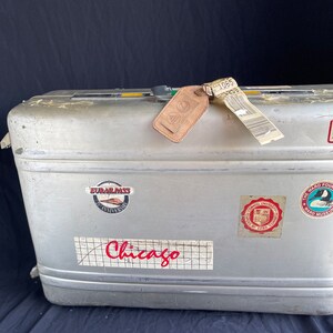 Vintage Zero Halliburton Aluminum Suitcase Travel Stickers - as