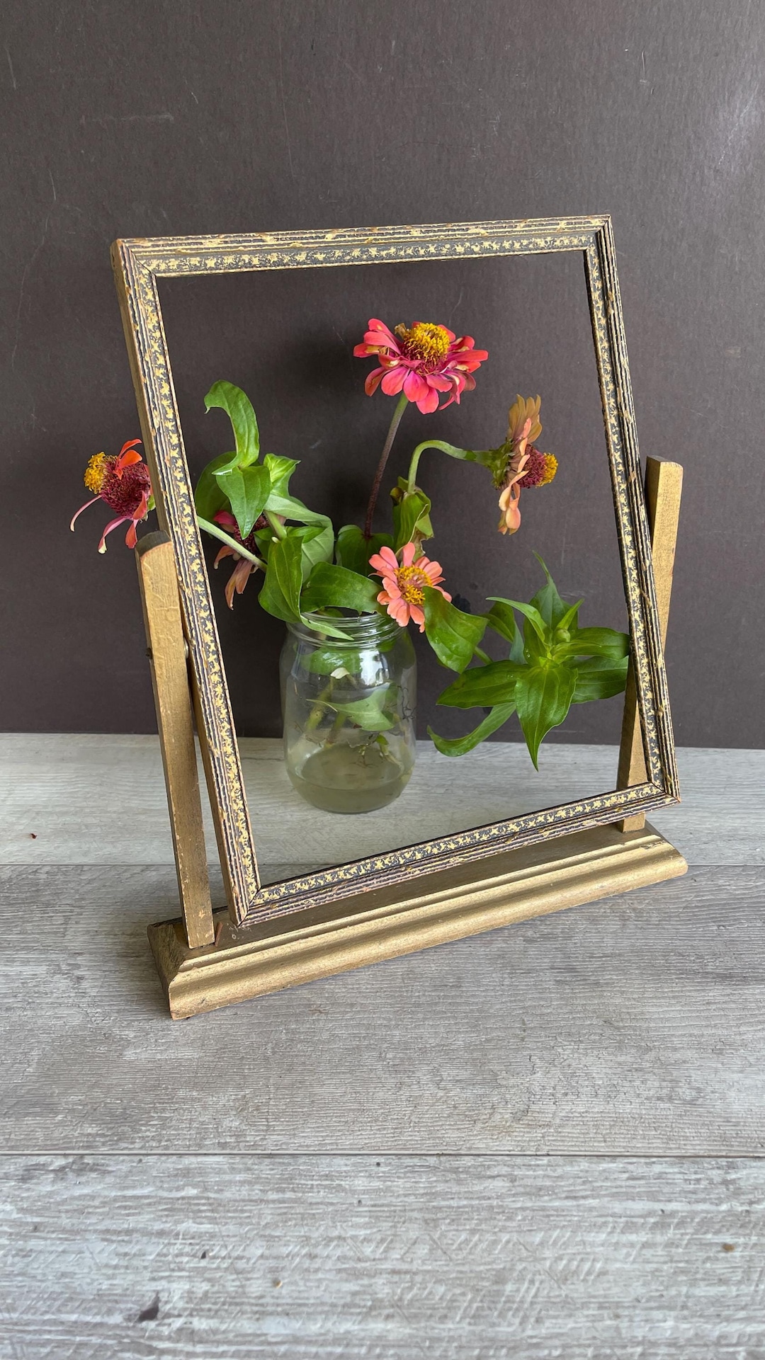 Vintage Tilt Picture Frame - Swinging Art Deco - Gold Wood - 8 X 10 - Etsy