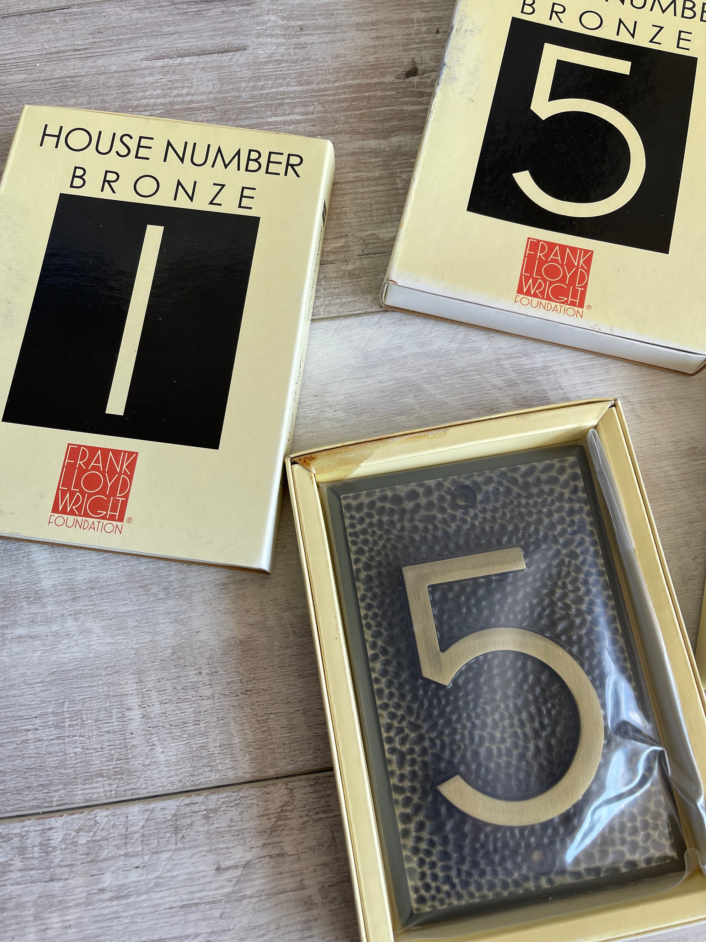 Vintage House Numbers Frank Lloyd Wright Bronze Choice