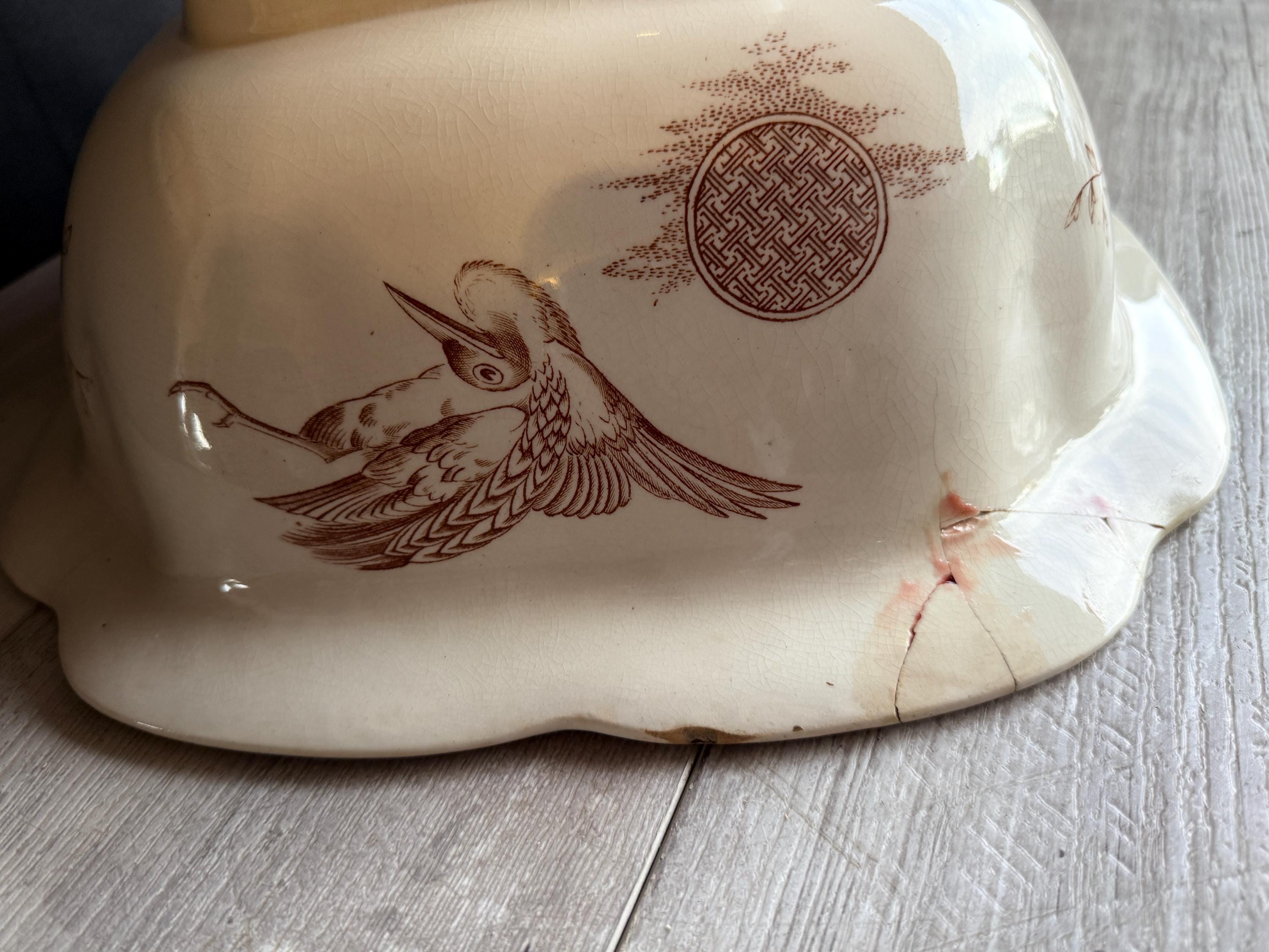 Antique Royal Doulton Bowl & Pitcher “arizona” Commode Set C. 1901
