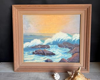 Vintage Seascape Painting - Charles Fuson Signed Mid Century Original Art