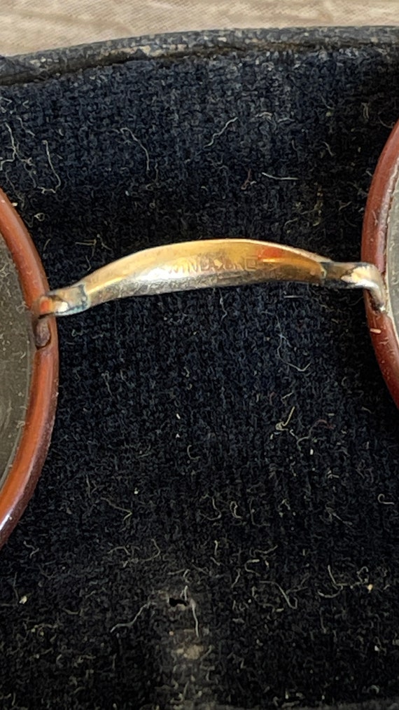 Vintage Eyeglasses Spectacles Wire Rim 1940s Gold… - image 4