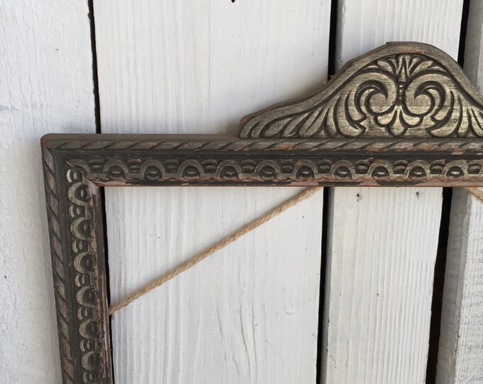 Antique Frame Art Deco Gesso Silver and Gray Etsy